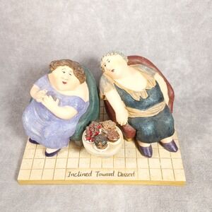 Inclined Toward Dessert‎ Figurine Two Women Friends Humor Collectible Decor